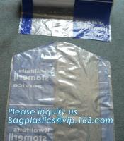 La coutume a imprimé des sacs de vêtement et des sacs de nettoyage à sec sur les petits pains, sac de nettoyage à sec pour le cintre de blanchisserie, sac de blanchisserie de nettoyage à sec