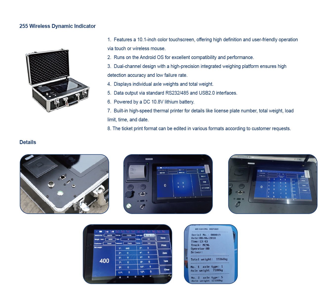 Industrial Portable Axle Weighing System 10T - 50T Fleet And Truck Weighing Scale