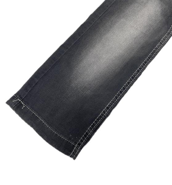 Motif TISSU TEINT EN FIL Noir Couleur Été Léger Design Slub Tencel Lyocell Denim Élastique pour Jeans