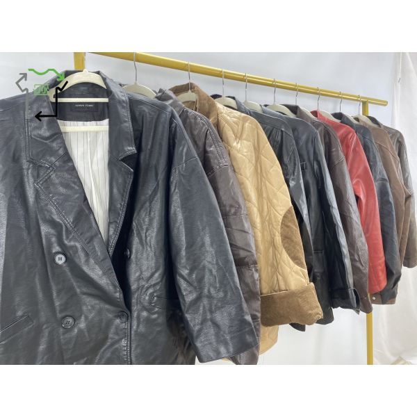 Men's Second Hand Coats American Retro Vintage 2nd Hand Leather Jacket In Bales