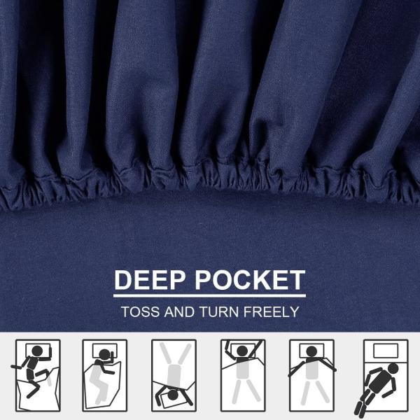 Get a Restful Sleep with 4PCS Brushed Microfiber Sheet Set Featuring 3-Line Embroidery