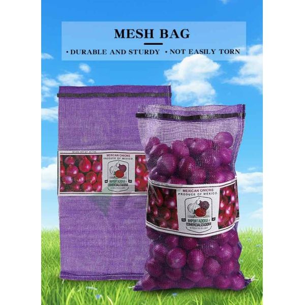 Custom Logo Purple Pp Onion Bags For Storage Agriculture Products 50*80cm