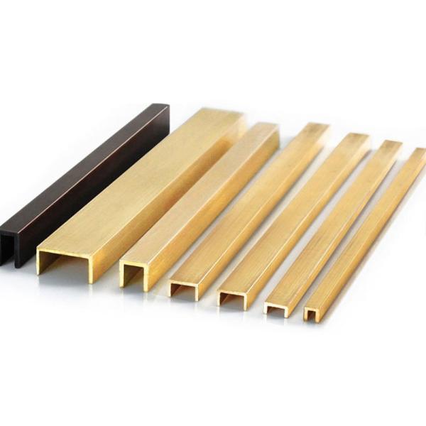 Interior Decoration Luxurious Brass Edging Strip Brushed Brass Tile Trim 10mm