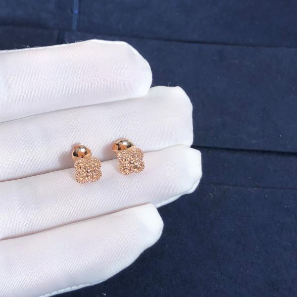 Vancleefarpels Sweet Alhambra Earstuds 18k Rose Gold Factory Sales Fine Jewelry Earring