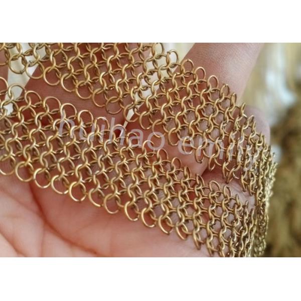 0.8x7mm Welded Type Metal Ring Mesh Curtain For Interior Decoration