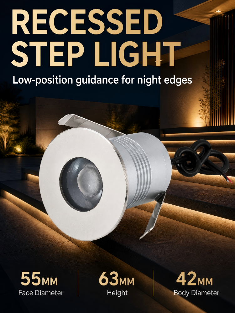 3W In Ground Led Lights Anti UV LED Step Lights Customizable Color Temp For Park Green Belt