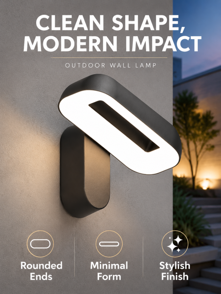 18W Rotatable LED Outdoor Wall Light With Open Center Loop Design 3000K For Villas Patios