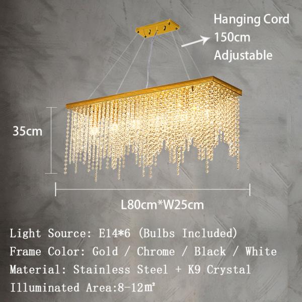Crystal Chain Ceiling Lights New Lampara Techo for Home Decor guzhen lighting(WH-CA-107)