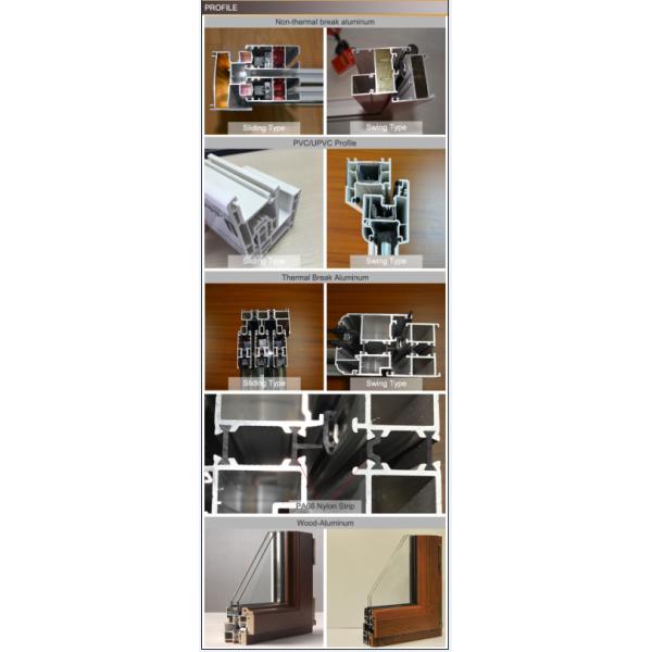 German Hardware Aluminium Swing Casement Door with Security Grill and Customized Color