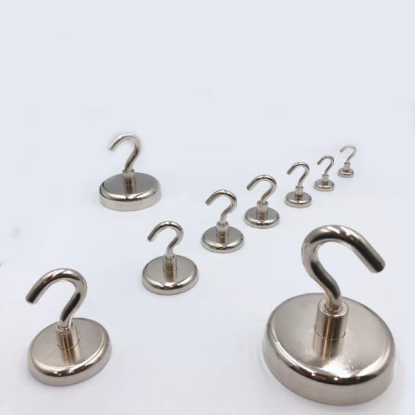 Heavy Duty Magnetic Hook N35 Neodymium Hook Magnet With Nickle Coating For Outdoor Use