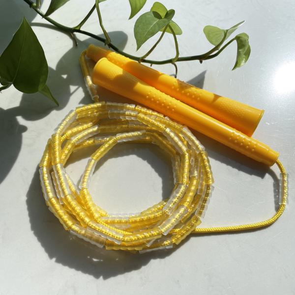 Eco Friendly Bamboo Adjustable Jump Rope Beaded Skipping Rope For Children