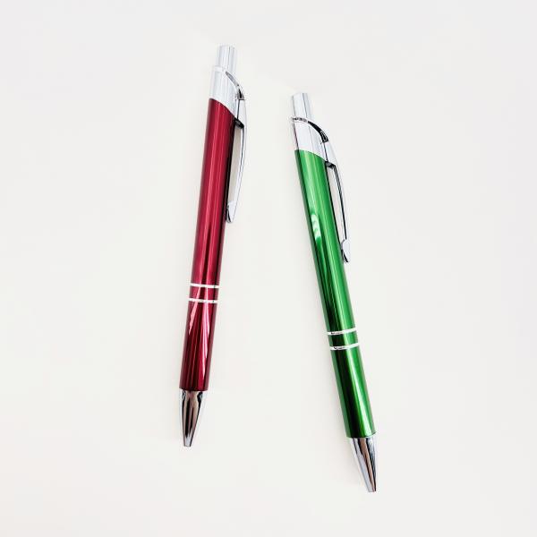 Papelería de la escuela Colorida Prensa de bolígrafo de metal 1.0mm Clip de plata bolígrafo portátil Imprimir logotipo