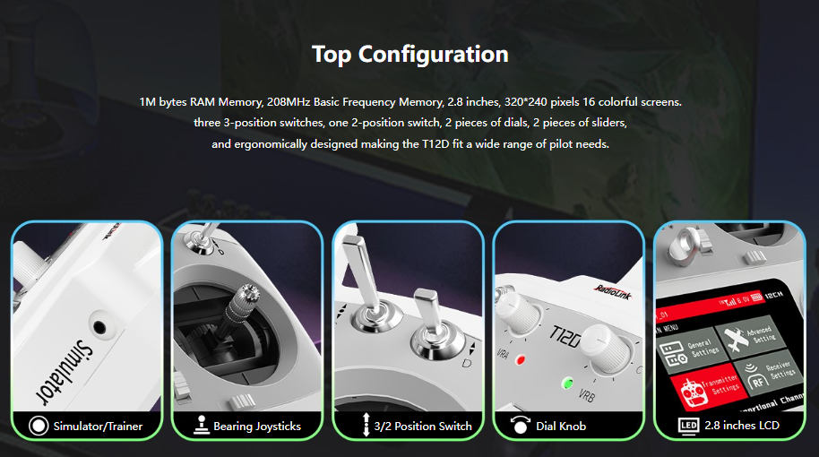Radiolink T12D Fully-proportional Channels Transmitter With Receiver RF Remote Control Radio Long-range Modules Supported
