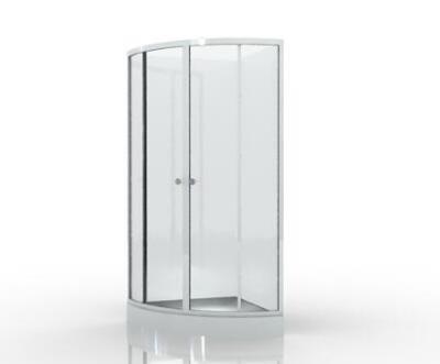 Indoor Aluminium Shower Cubicles Transparant Glass With Round Sliding Door