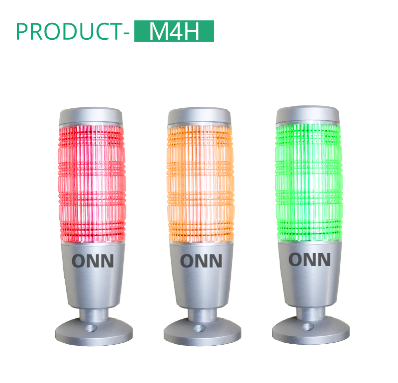 ONN M4S-H LED Machine Tool LED Warning Light DC12V 24V RYG With Buzzer Indicator 360 Beam Angle For Automation Equipment