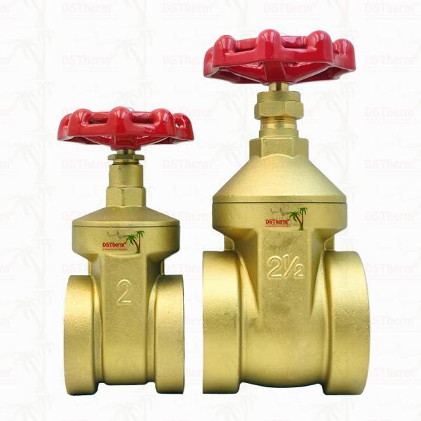 Brass Gate Valve With Red Handle 2 1/2 Customized Size High Pressure Bearing Capacity