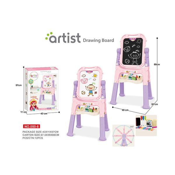 Toddlers Arts And Crafts Toys Magnetic Drawing Boards W / Stand 2 Sides Painting
