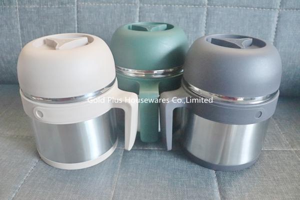Sustainable Double Walled 1.5L Stainless Steel Lunch Box Green Black Khaki Vacuum Flask With Bowl