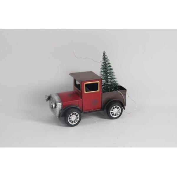 Indoor / Outdoor Metal Christmas Decoration Car Attached To Christmas Tree Customized