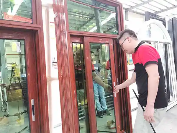 WANJIA-door-and-window-test Exterior Aluminium Folding Doors Double Glass Soundproof Bifold Doors For Shop
