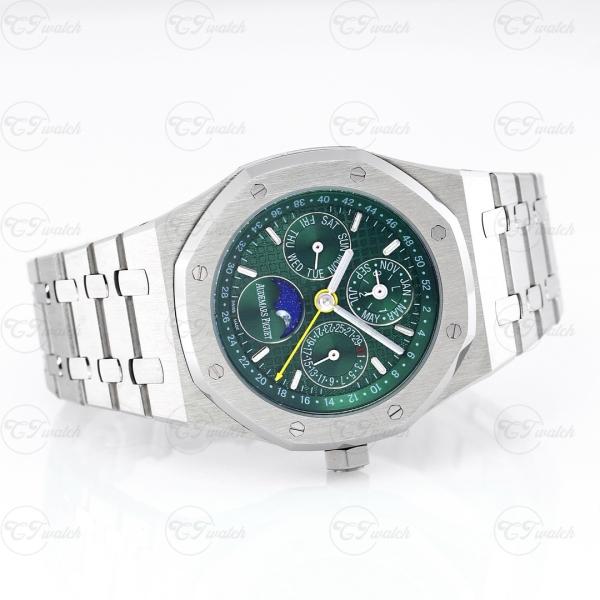 AP Royal Oak Perpetual Calendar 41mm Green Dial Super Clone Watch Cal 5134 Swiss Movement APS Factory
