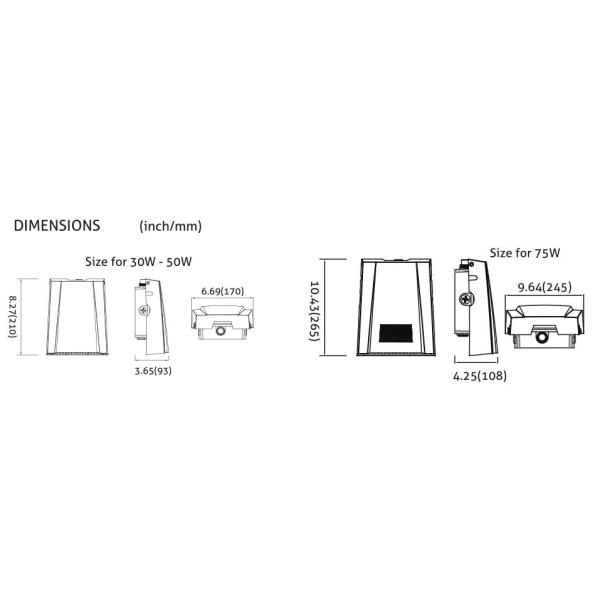 Регулируемое на открытом воздухе освещение парковки СИД лампы 30В держателя стены для зданий