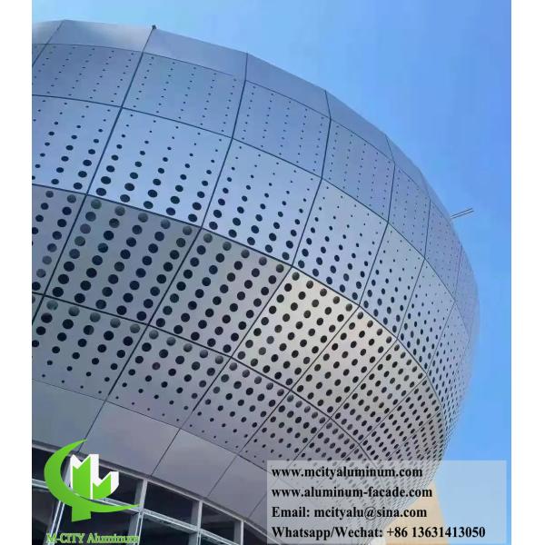 Curved Aluminum Panel with Powder Coated Finish and Customizable RAL Colors for CNC Laser Cutting Facades