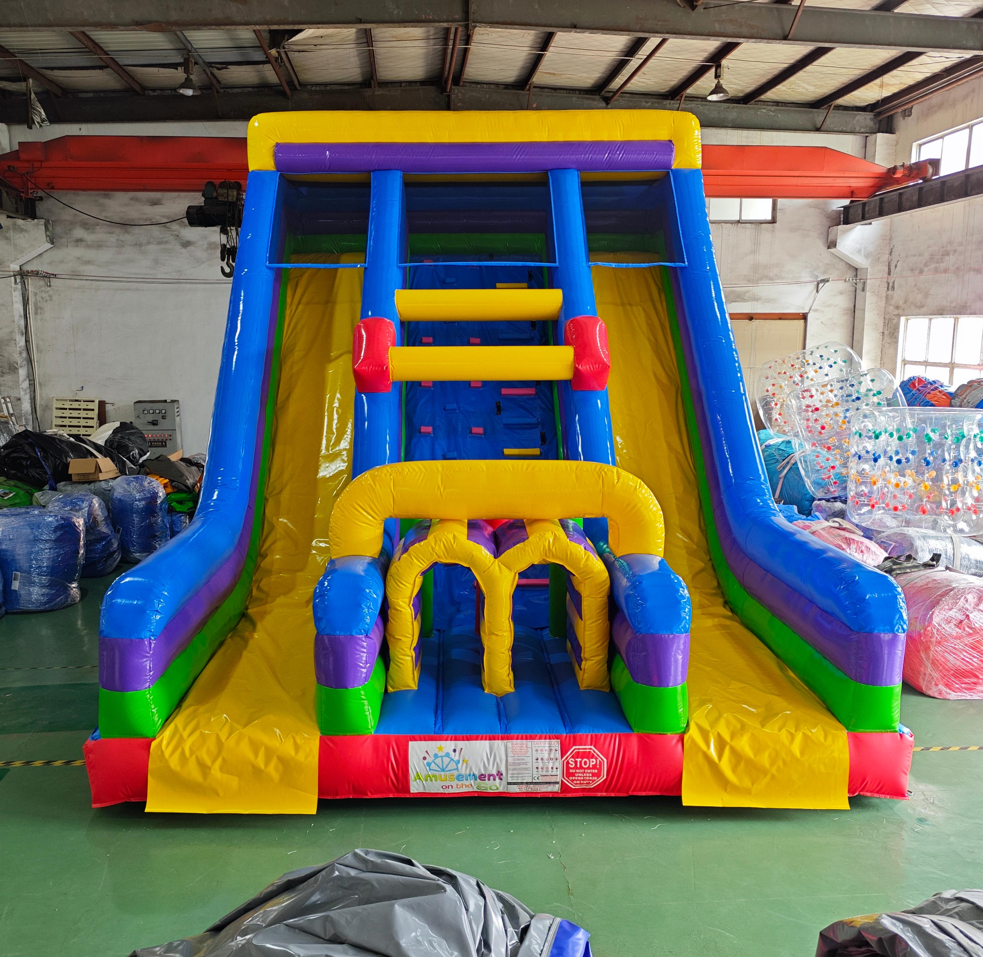 High Quality Inflatable PVC Long Slides Outdoor Custom Inflatable Big Double Lanes for Kids Commercial Events