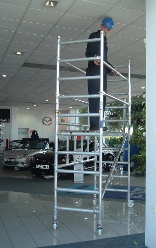 Protable Folding Mobile Painting Plastering Scaffold Tower Aluminum Platform