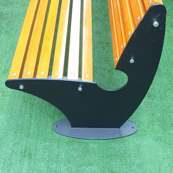 Outdoor Metal Frame Wooden Garden Bench With Sandblasting Zinc Spraying