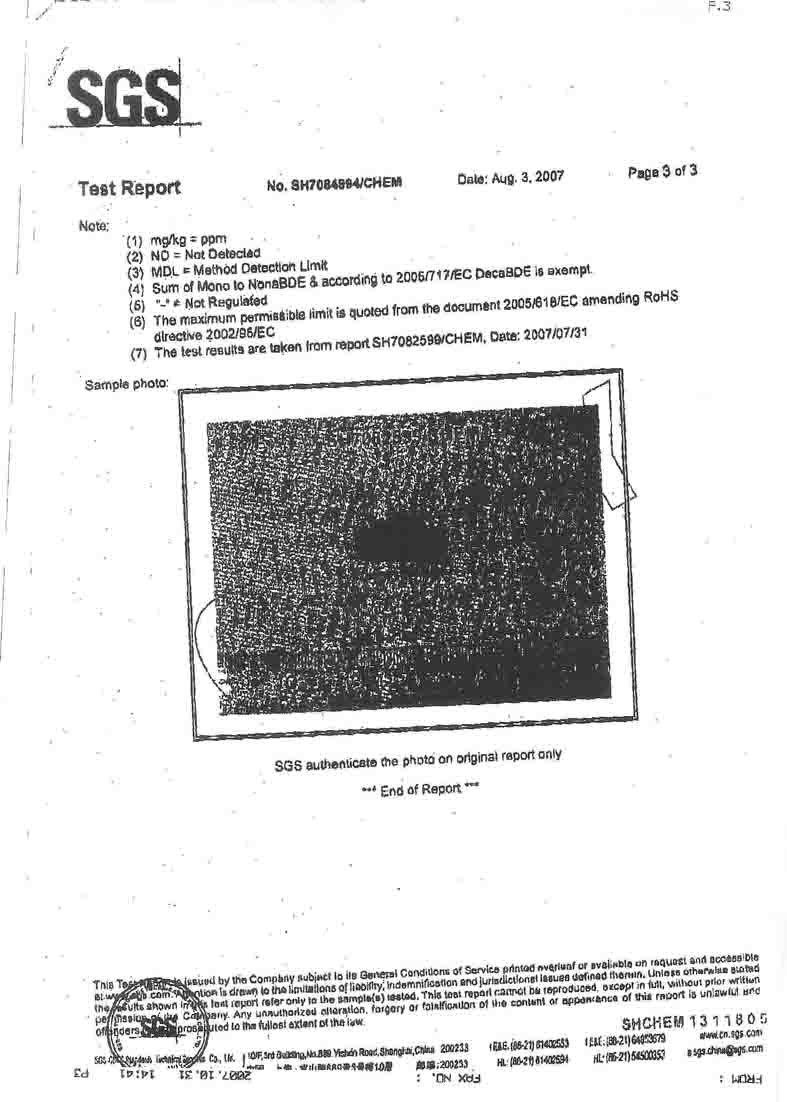 EVENSUN COMPANY LIMITED Certifications