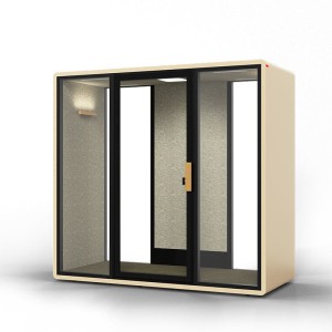 Glass Acoustic Sound Proof Vocal Isolation Booth For Contemporary Workspace