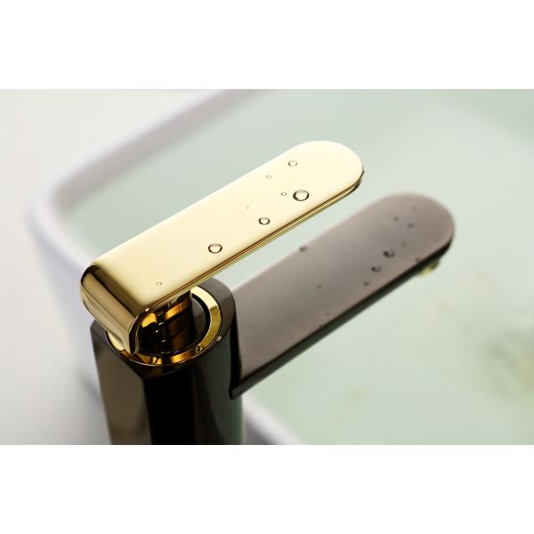 Wall Mounted Bathroom Brushed Gold Brass Basin Mixer with Rotatable Sprayer Water Tap
