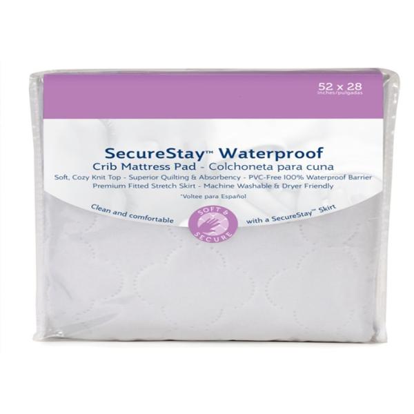 Secure Stay Mini Organic Crib Mattress Pad 80% Cotton + 20% Poly 52” X 28”