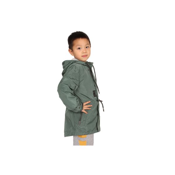 Lightweight Olive Green Polyester Childrens Parka Coats For Winter