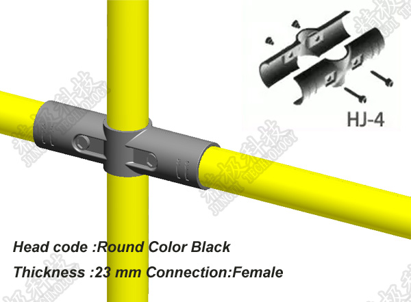 La tubería de acero revestida recta de las juntas de tubo del metal de la manera PE para Warehouse deja de lado HJ-4