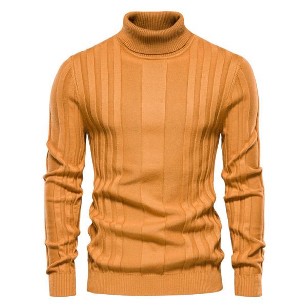 Streetwear Clothing Men'S Turtleneck Sweater Casual Knit Basic Shirt Pure Color Pullover