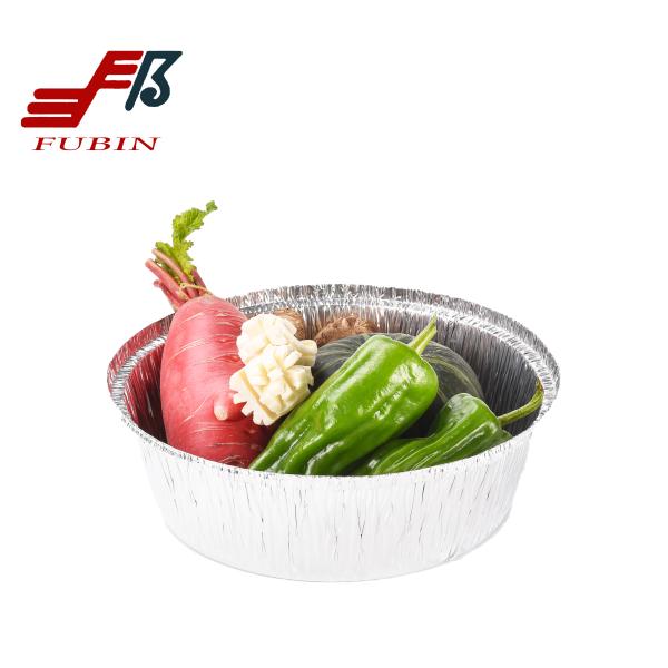 FDA Disposable Round Foil Trays Aluminum Pizza Pan With Lids