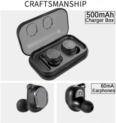 Estéreo 6D Earbuds baixo verdadeiro de Earbuds do controle impermeável sem fio do toque V5.0 dos auriculares Ipx5 de Bluetooth do esporte de Tws do fone de ouvido T8 Cabeça-livre