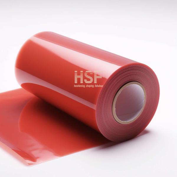 RoHS Compliant Translucent Red 50μm Non Silicone Release Film for Automotive and Printing