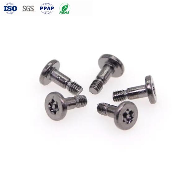 Custom Anti Theft Screws Carbon Steel Black Nickel Flat Head Screw With Post  Plum Groove