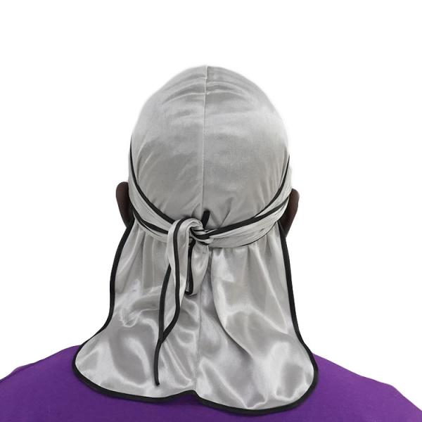 Men Satin Headwrap Long Tail Design Durag