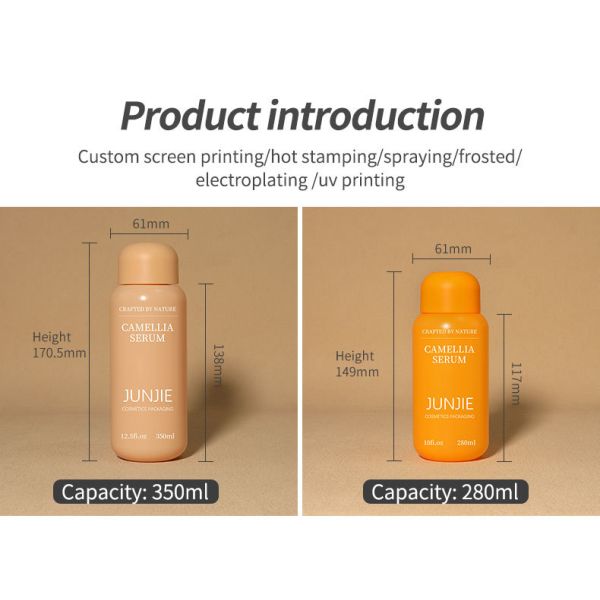 Junjie Custom Clear Pink PE Cosmetic Toner Bottle With Flip Cap Soft Touch Frosted Design Empty Skincare Lotion Packaging