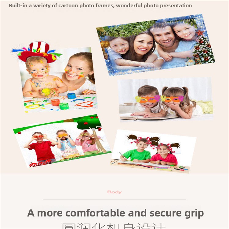 Instant Print Camera for Kids 1080P with Filter MicroSD Plastic Cute Cover Gift for Girls & Boys Age 3-12