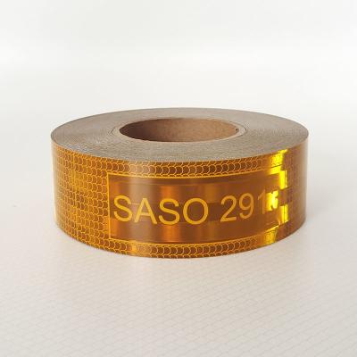 Amarelo metalizado SASO 2913 Prismático Retro Reflector Banda Adesivo Alta Intensidade