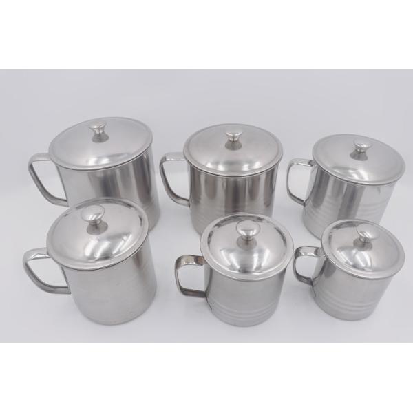 10cm Drinking water metal steel beer cup customize logo classical mug with lid