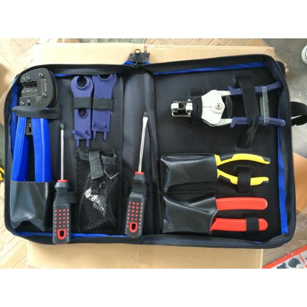 Blue Solar PV Tool Kits Carbon Steel Material With Crimping Stripper And Cutter