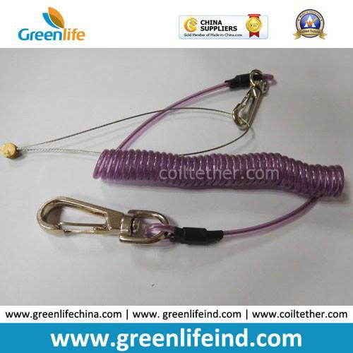 Tool Keeper Coil Tether Purple Stainless Steel Leash