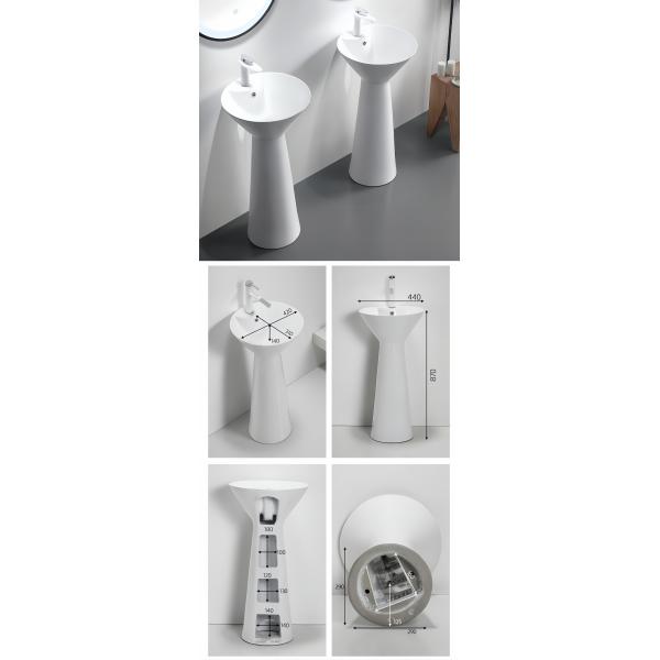 Luxury Bathroom Full Pedestal Wash Basin Floor Mounted Premium Ceramic One Piece