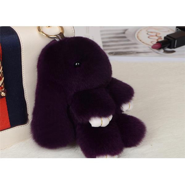 Форма темного серого реального плюша Кейчайн меха кролика милого животная для одежды